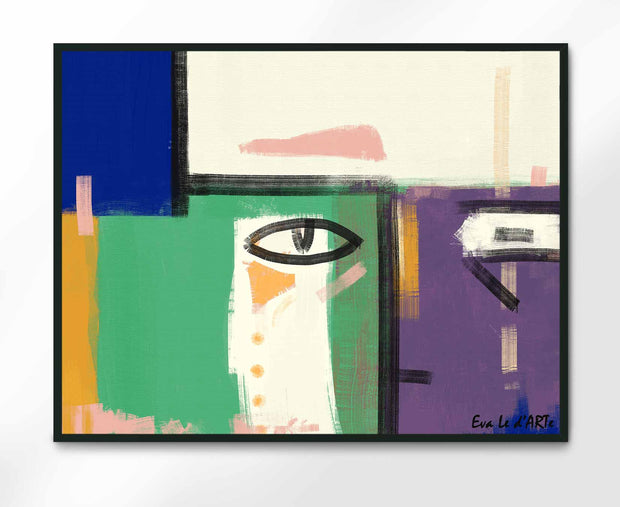 Abstract Face Oil Painting | Modern Minimalism - le d'ARTe