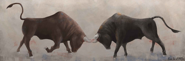 Fiercely Agitated: A Bullfight Painting on Canvas | Le d’ARTe