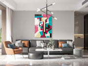 Geometrical Desires painting, hand-painted, oil on canvas, in the living room