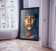 Woman Golden Face Painting | Modern Portrait | le d’ARTe