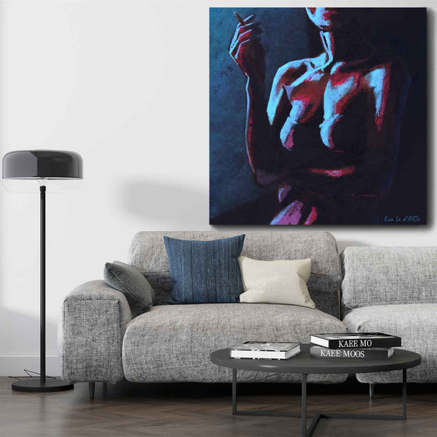 Woman In The Moonlight | Modern Nude Art | Oil Painting - le d'ARTe