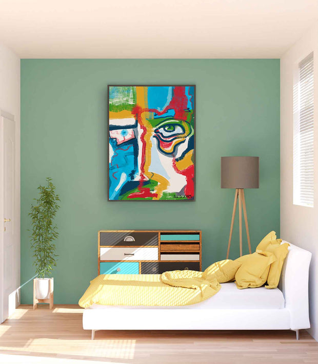 Abstract Expression - oil painting on canvas in the bedroom - le d'ARTe