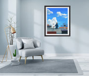 Oil painting on canvas "Afternoon" in the white interior - le d'ARTe