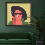 Marla Singer - Feminine Eccentrism painting, green version, hand-painted, oil on canvas, Le d'ARTe