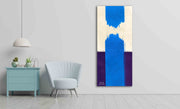 Blue Stripe Abstract Art | Oil Painting On Canvas - le d'ARTe