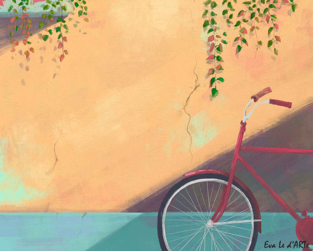 Bike Painting | Urban Art Oil on Canvas - le d'ARTe