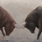 Fiercely Agitated: A Bullfight Painting on Canvas - le d'ARTe