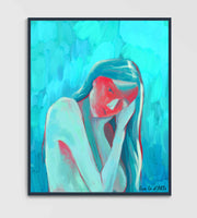 Dream Art | Nude Portrait | Blue Oil Painting