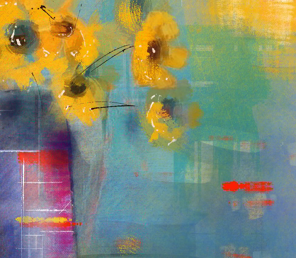 Flowers In The Vase | Abstract Impressionism Oil Painting | le d'ARTe – le  d'ARTe, image size:976x853