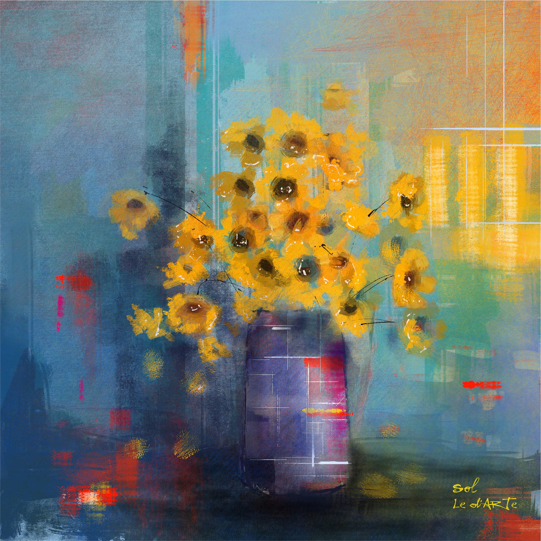 Flowers In The Vase | Abstract Impressionism Oil Painting | le d'ARTe – le  d'ARTe, image size:1080x1080
