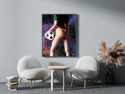 Football Girl with Ball Wall Art - le d'ARTe