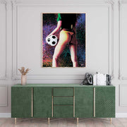 Football Girl with Ball Wall Art - le d'ARTe