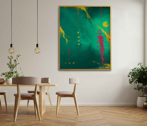 Green Abstract Oil Painting