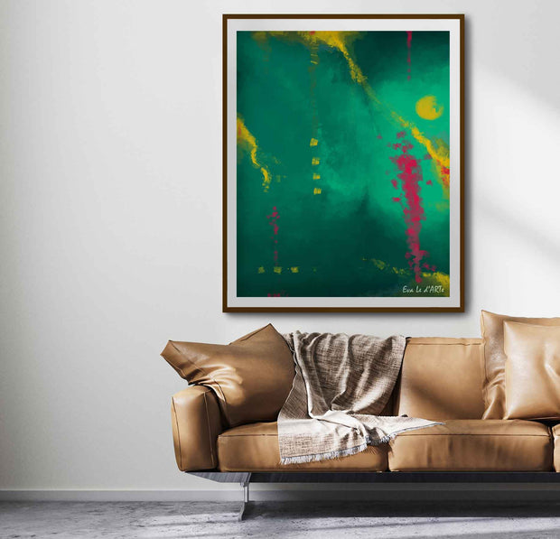 Green Abstract Oil Painting