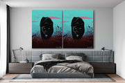 Black Panther Oil Painting on Canvas, Wall art, Panther Portrait | Le d’ARTe