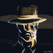 "Illusory Shadows" - Man with a cigarette portrait painting | Le d’ARTe