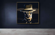 "Illusory Shadows" - Man with a cigarette portrait painting, wall art | Le d’ARTe