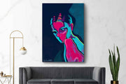 Neon Light Portrait, abstract portrait oil painting, wall art | Le d’ARTe