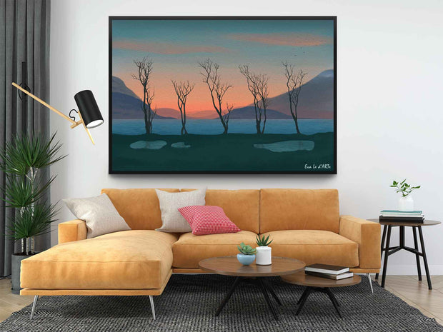Oceanic Melancholy painting, hand-painted, oil on canvas, living room wall art,  Le d'ARTe