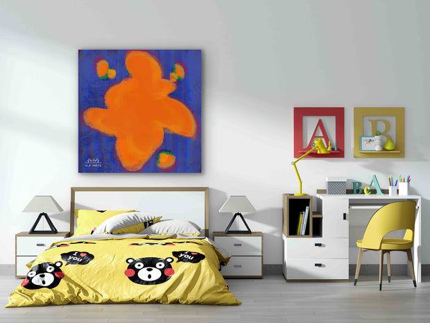Orange Blob Oil Painting On Canvas | Abstract Art - le d'ARTe