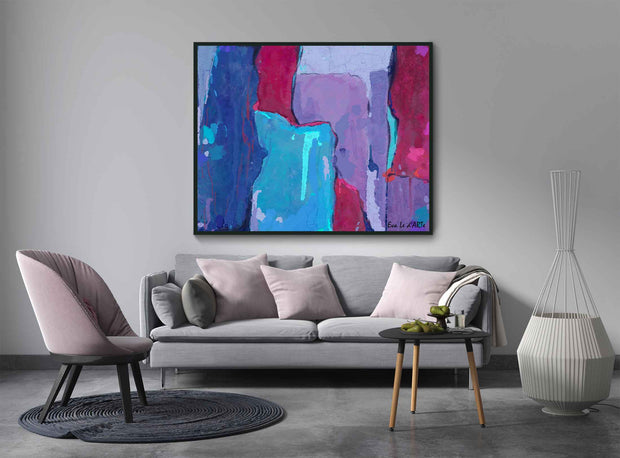 Purple Abstract Modern Wall Art On Canvas