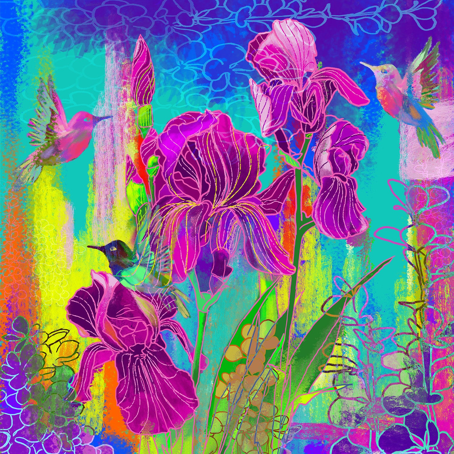 Purple Iris | Colorful Oil Painting On Canvas | le d’ARTe – le d'ARTe