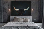 Raging Bull Portrait, realistic oil painting on canvas, wall art | Le d’ARTe