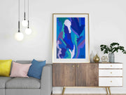 The Secret Sign | Blue Abstract Art Oil Painting | le d’ARTe