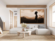 Seductive Sunset In Africa painting, hand-painted, oil on canvas, mono version, wall art Le d'ARTe