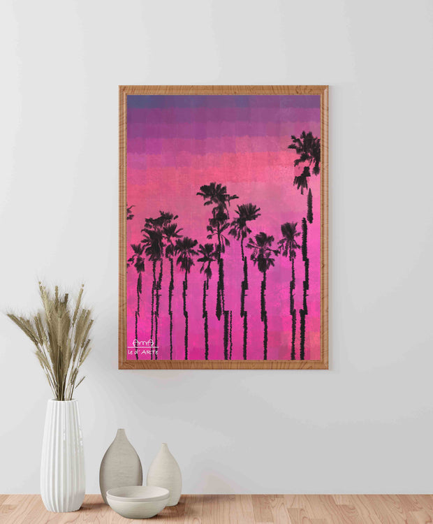 Vintage Pink | Pink Sunset Oil Painting | Abstract Art - le d'ARTe