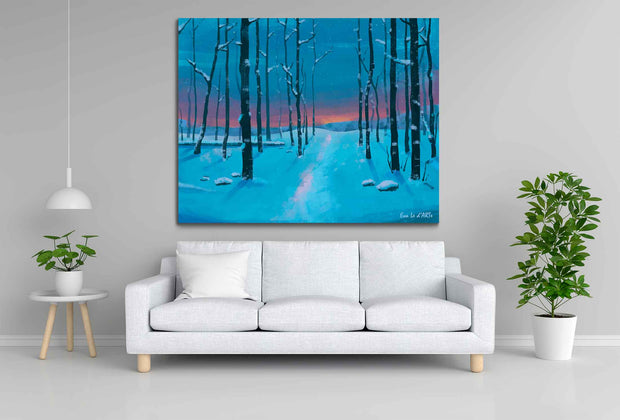 Winter Forest Landscape Painting | Nature Wall Art