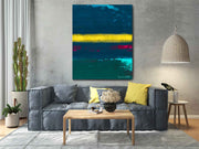 Yellow Line | Abstract Shapes Oil Painting on Canvas | le d’ARTe