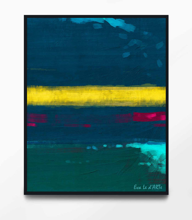 Yellow Line | Abstract Shapes Oil Painting on Canvas | le d’ARTe